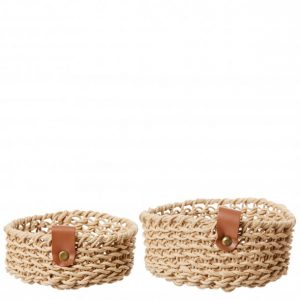 Woven Paper Trays_ Set of 2_ Natural - 1